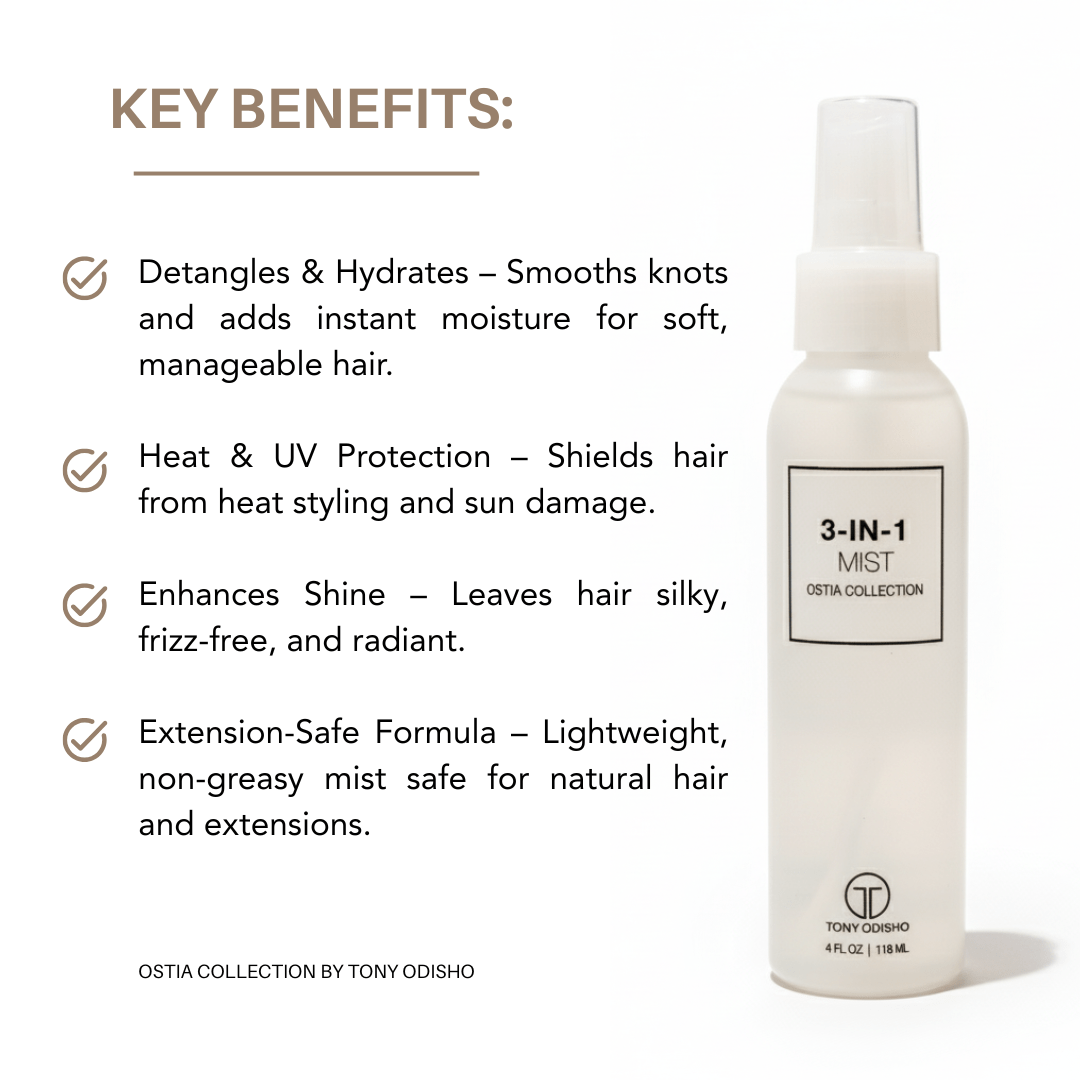 Ostia 3-IN-1 Mist Spray Styling Aids liquid technology