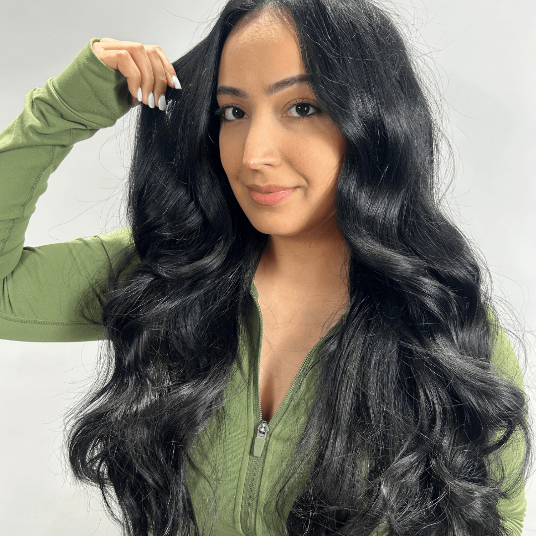 Velo #1B - Black - 40cm/16in/170g hair extensions DR Hair Products Co