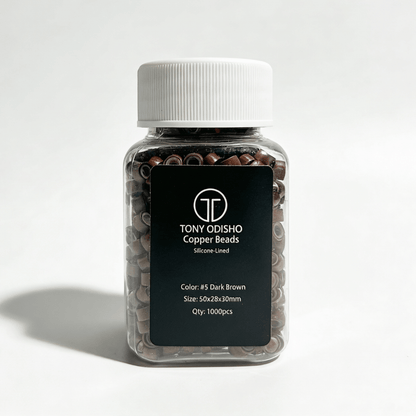 Weft Beads Silicone-Lined Weft Extension Tools DR Hair Products Co Dark Brown #5 