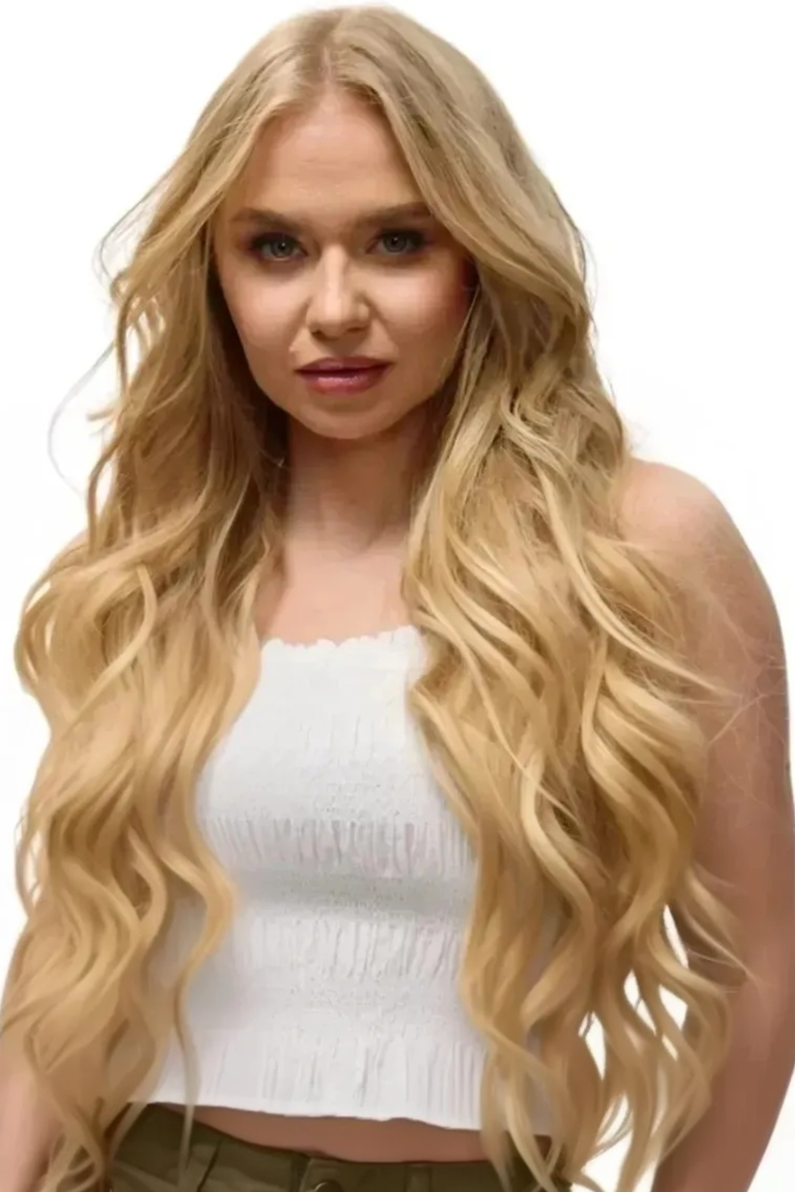 Double Weft #1002 - Very Light Ash Blonde - 60cm/24in/70g - Second Image