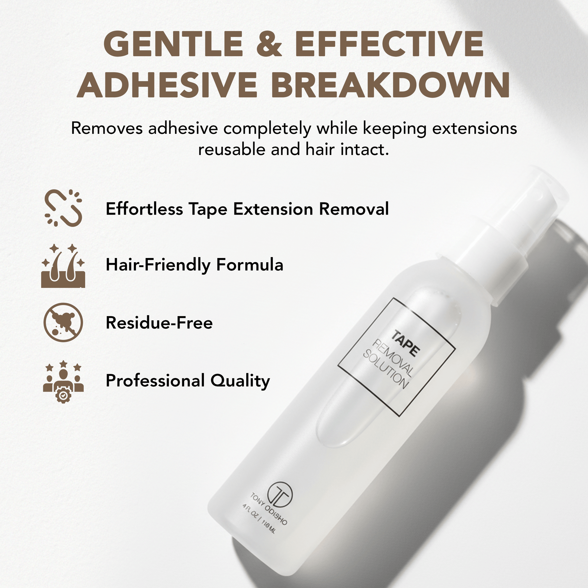 Tape Extensions Removal Solution 4oz Tape Extension Tools Liquid Technology 