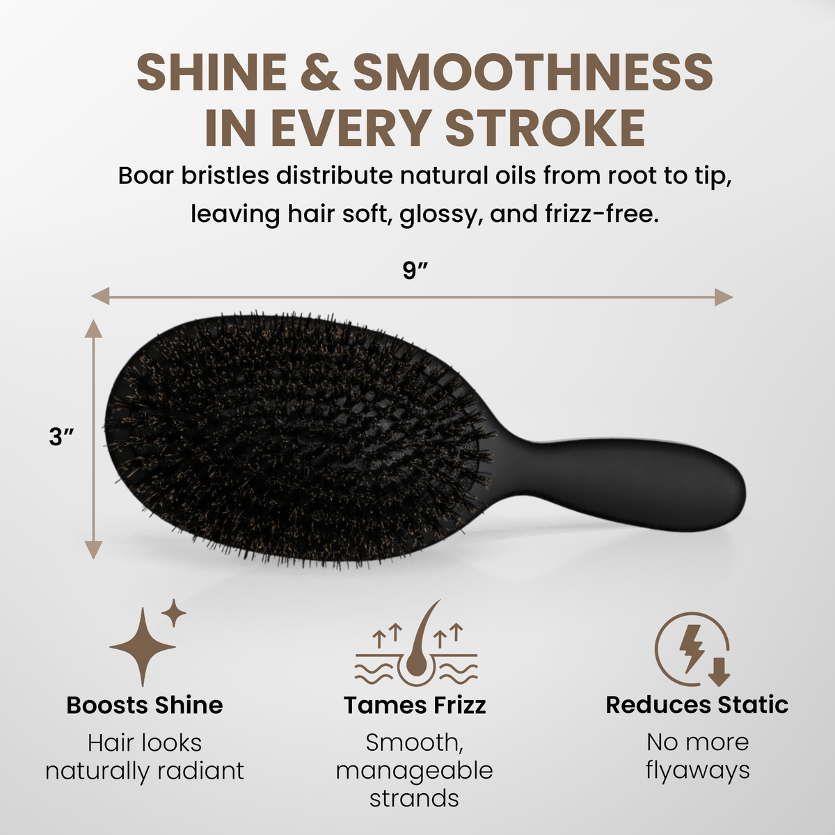 Large Black Paddle Brush Brushes Eshine-Star Beauty 