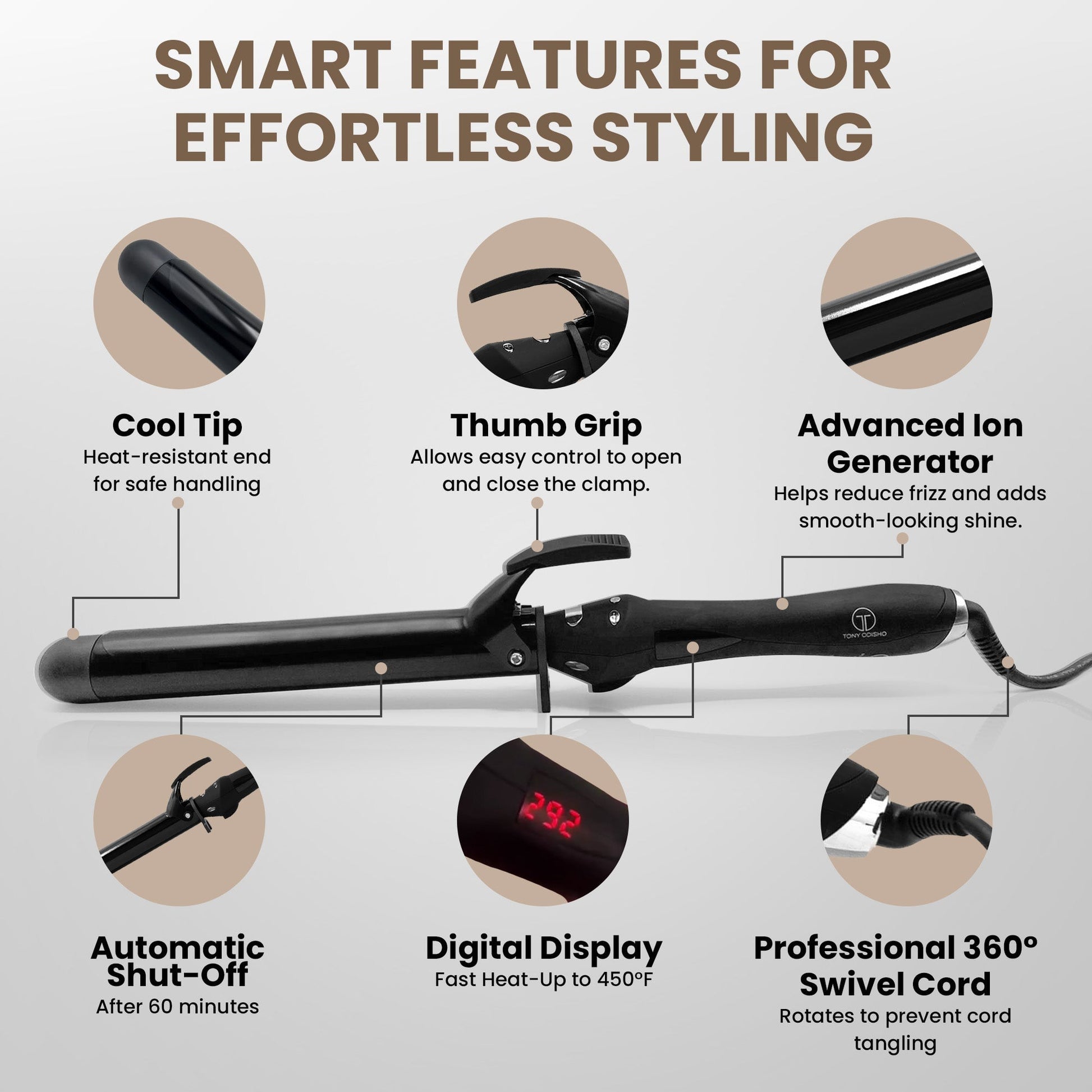 TO Infrared Curling Iron 1.25" Coated Barrel Curling Irons Hair Tech Group 