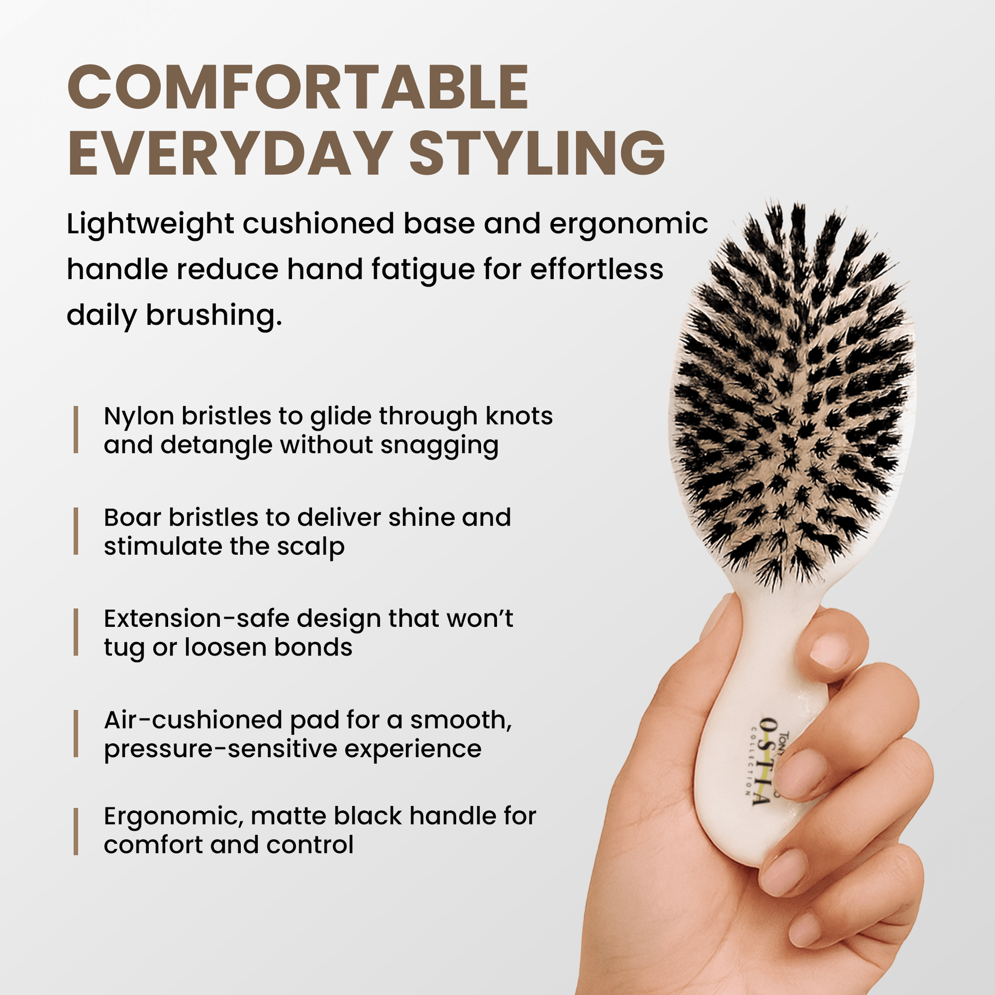 Small Mixed Bristle Paddle Brush Brushes Tony Odisho 