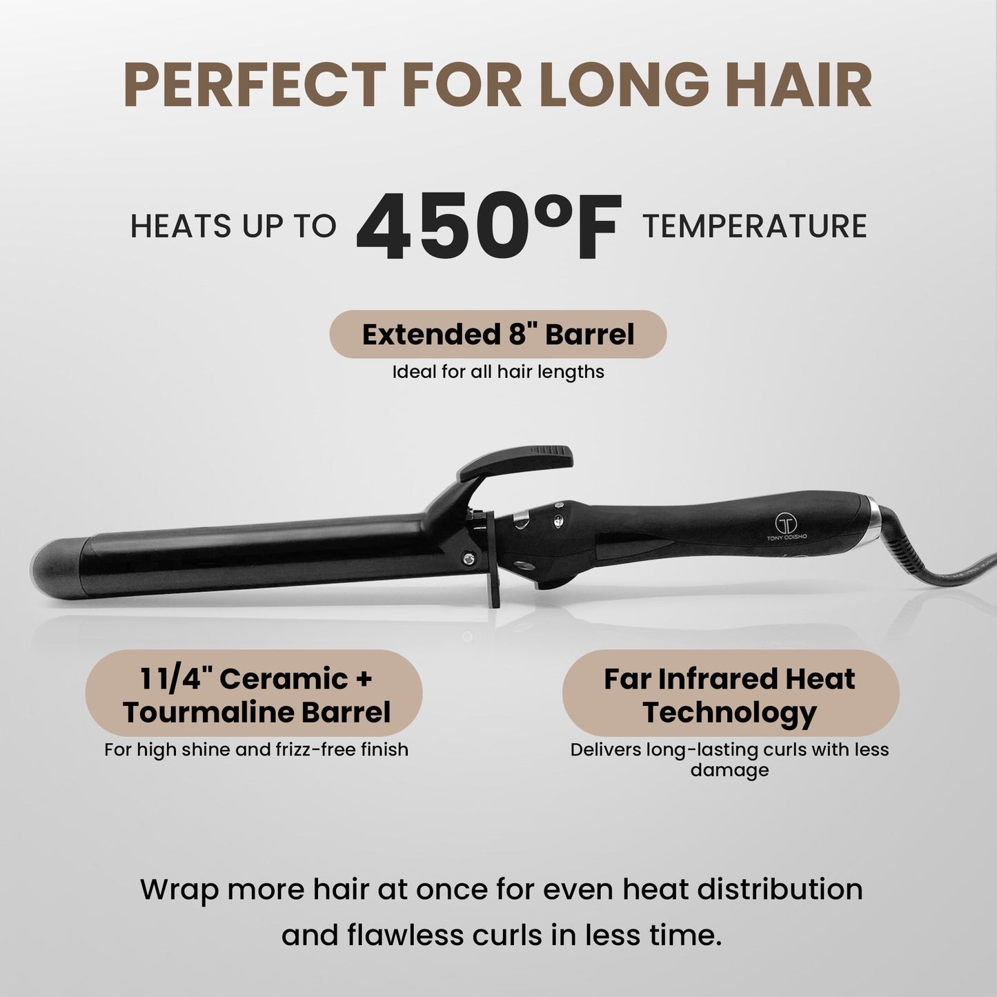 TO Infrared Curling Iron 1.25" Coated Barrel Curling Irons Hair Tech Group 
