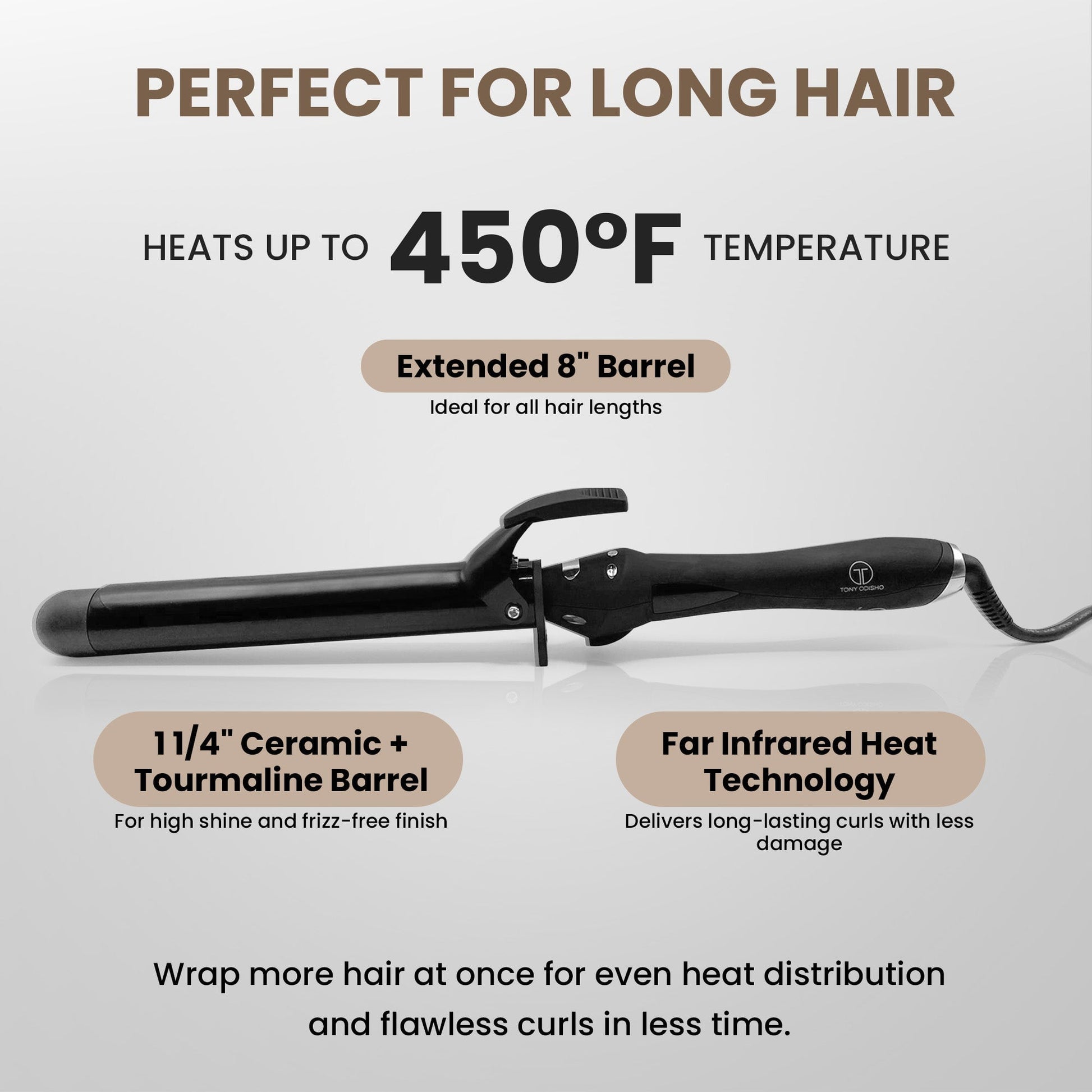 TO Infrared Curling Iron 1.25" Coated Barrel Curling Irons Hair Tech Group 