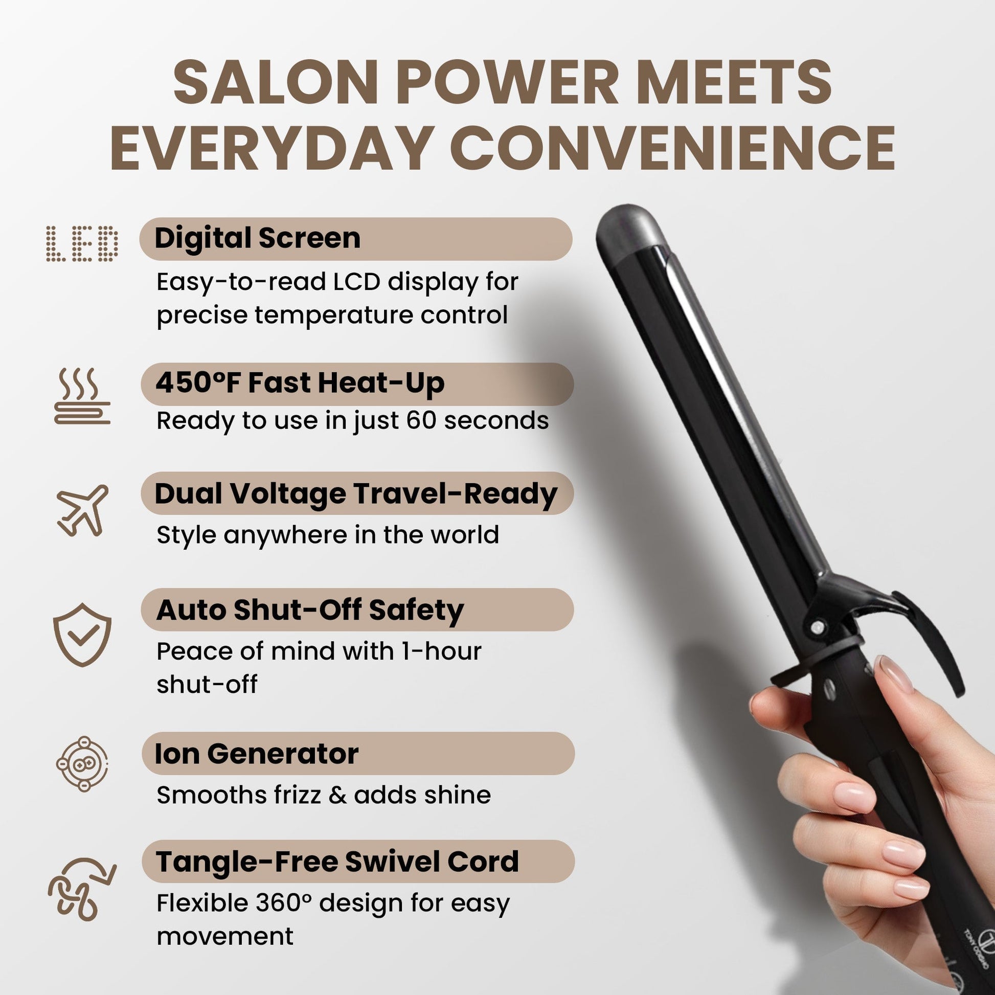 TO Infrared Curling Iron 1.25" Coated Barrel Curling Irons Hair Tech Group 
