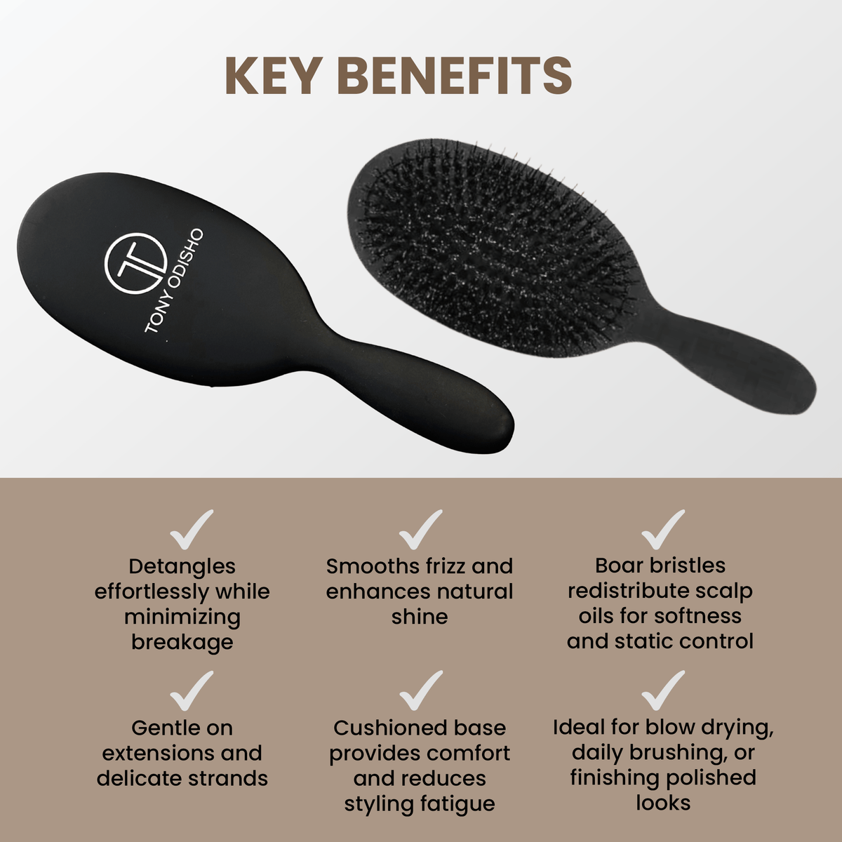 Large Black Paddle Brush Brushes Eshine-Star Beauty 