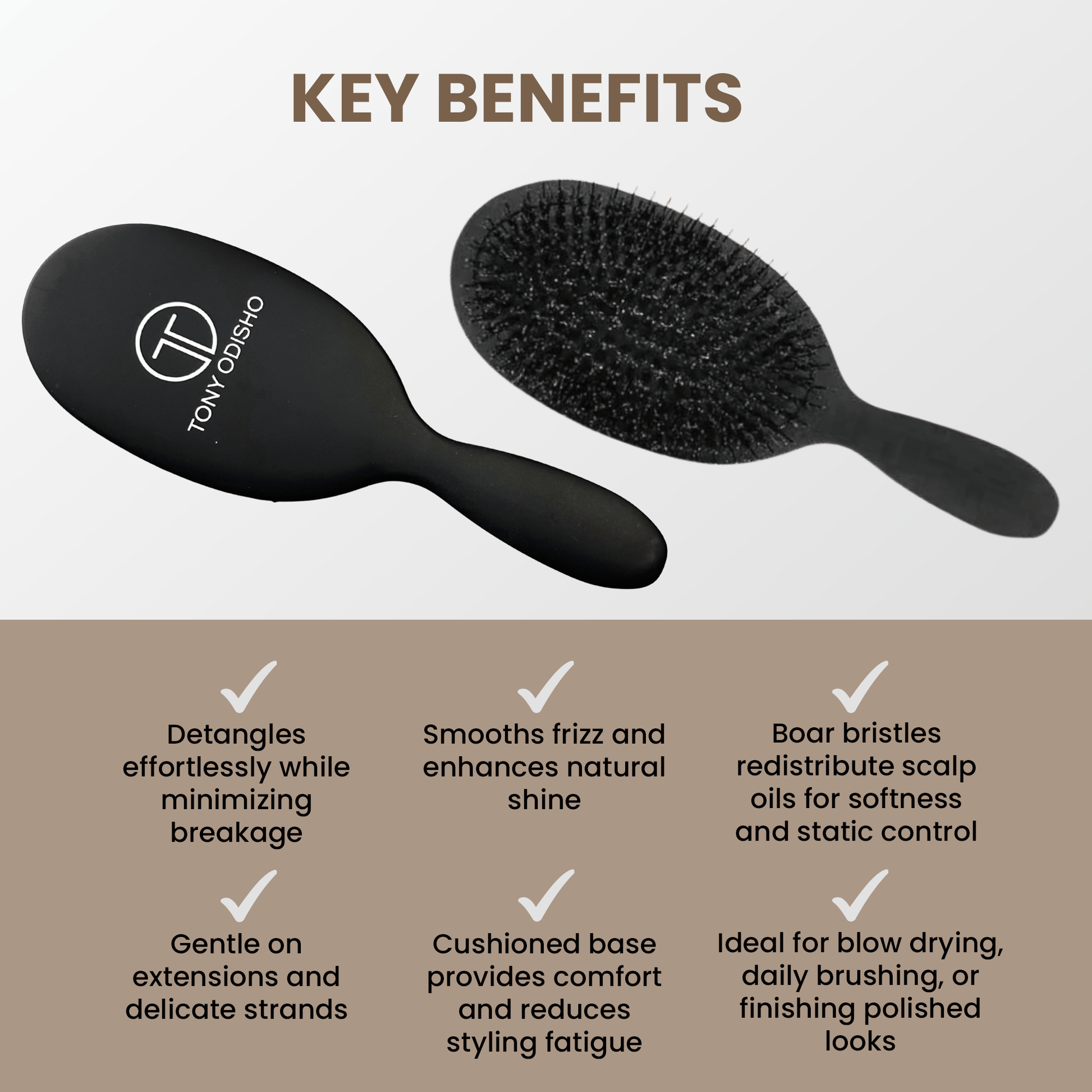 Large Black Paddle Brush Brushes Eshine-Star Beauty 