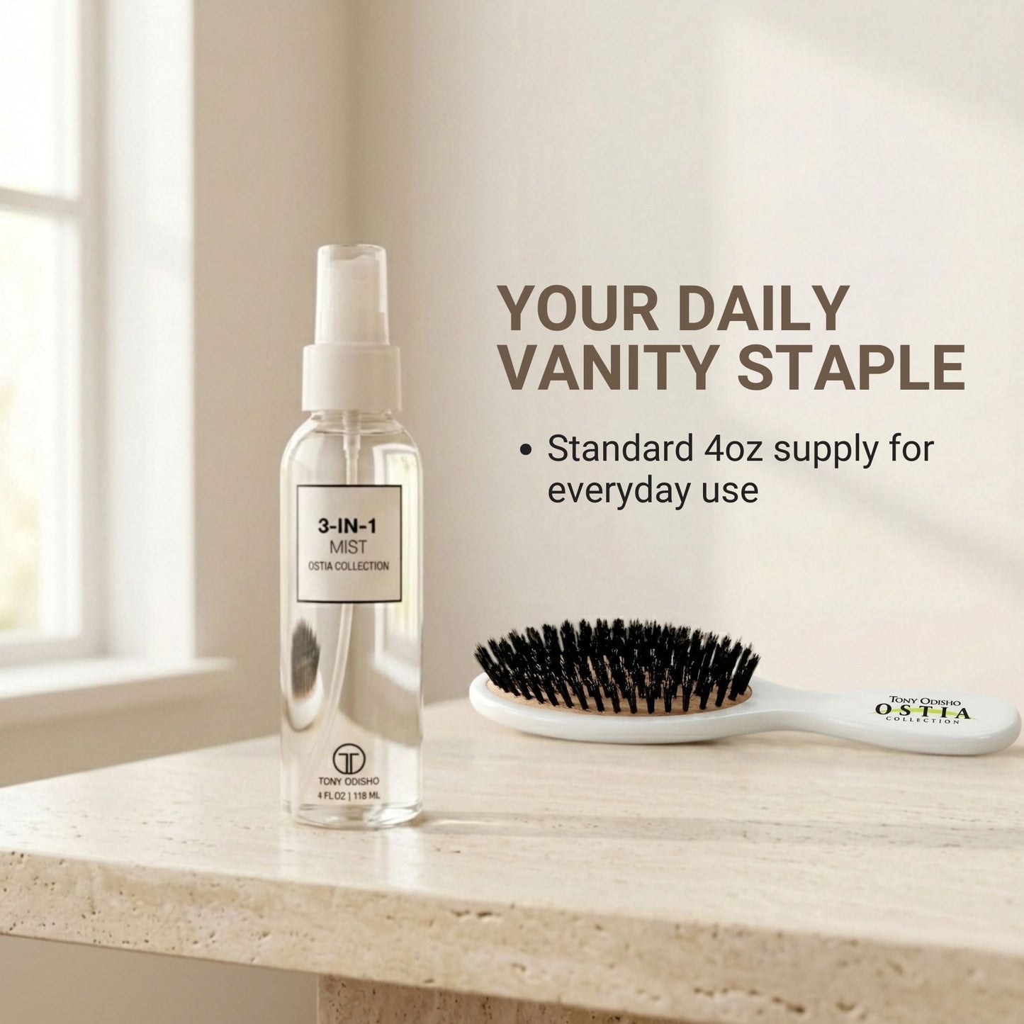 Ostia 3-IN-1 Mist | Detangle + Shield + Shine Styling Aids Rejuvenol 