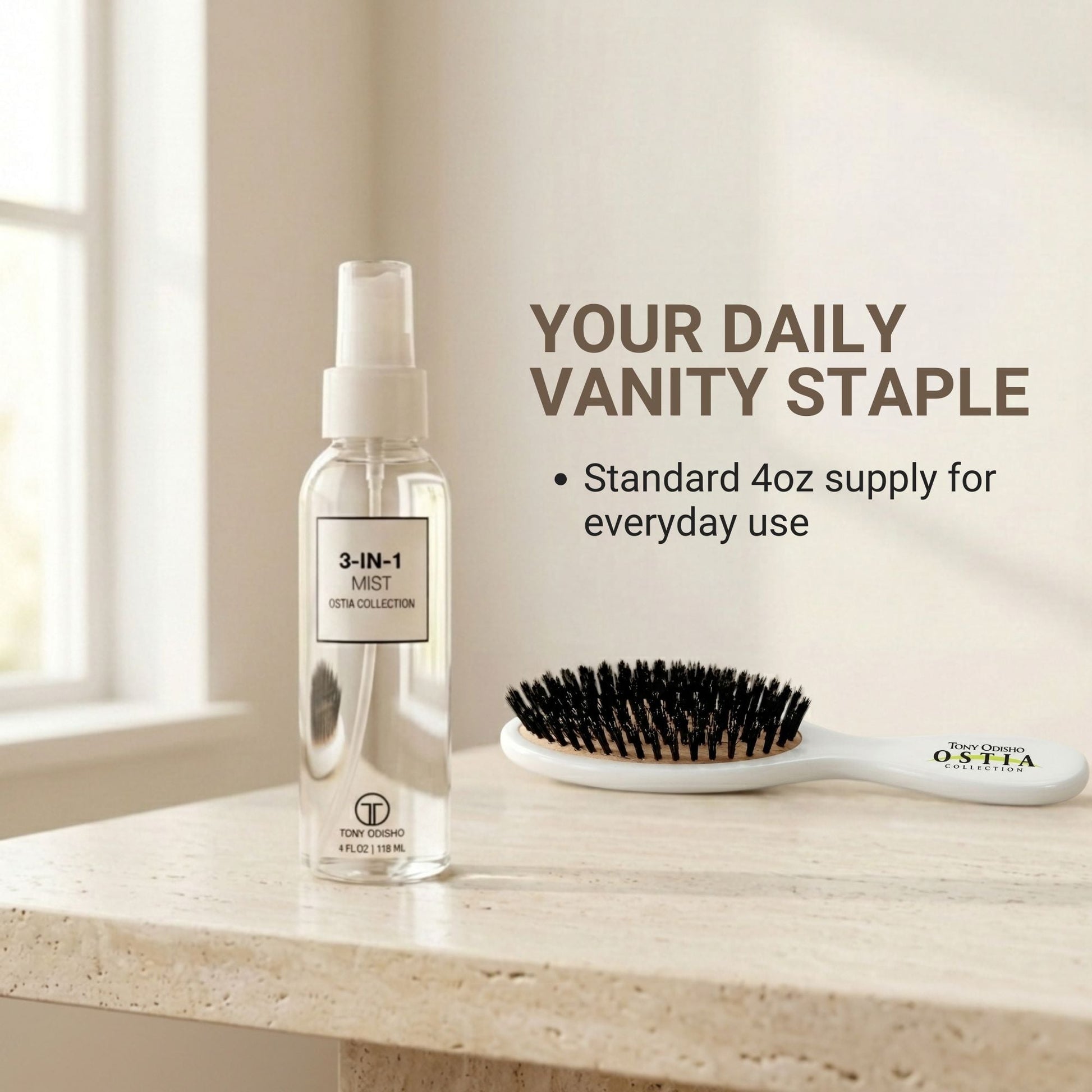 Ostia 3-IN-1 Mist | Detangle + Shield + Shine Styling Aids Rejuvenol 