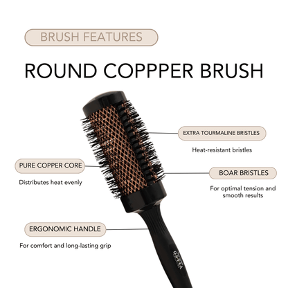 Round Copper Brush for Blowouts Brushes Welton Beauty Products 