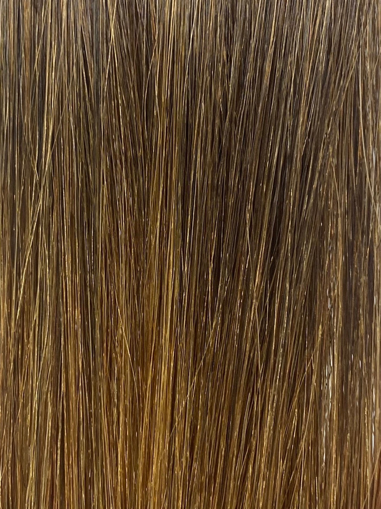 Fusion hair extensions #4/14 - 50cm/20 inches - Chestnut/Copper Golden Light Blonde Highlight Fusion Euro So Cap 